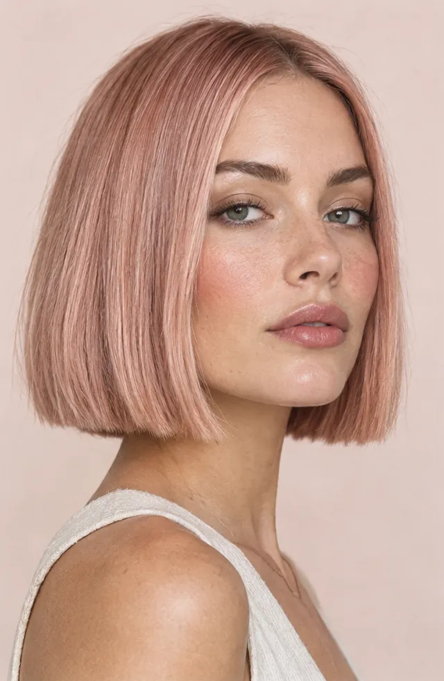 Rose-gold bob